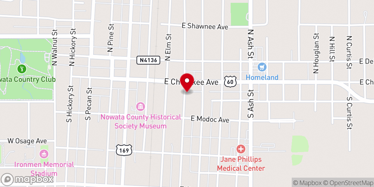 Map showing location of Trinity Church