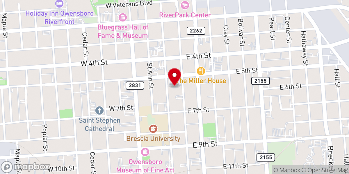 Map showing location of Third Baptist Church