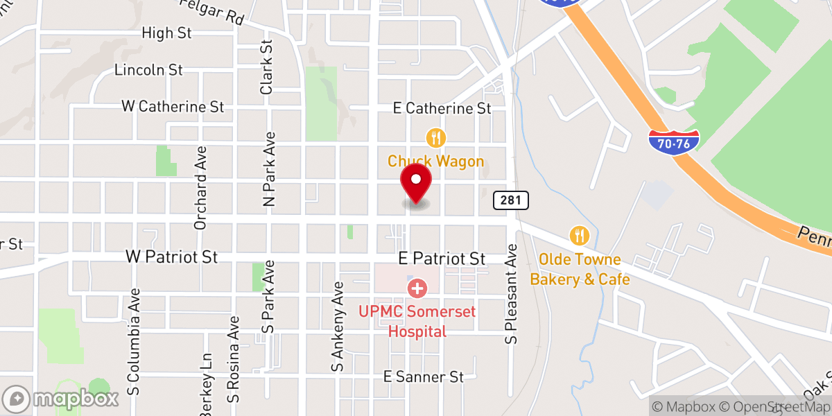 Map showing location of First Christian Church