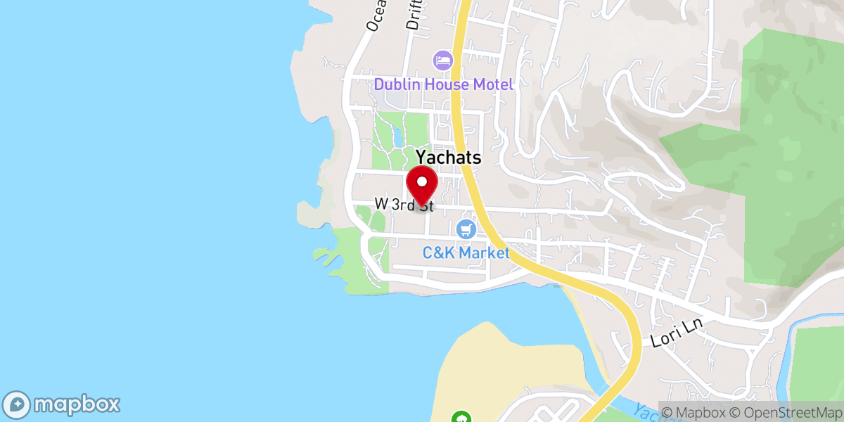 Map showing location of Little Log Church & Museum