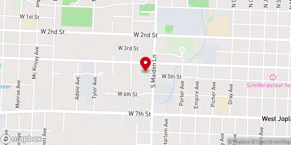 Map showing location of Joplin Peace
