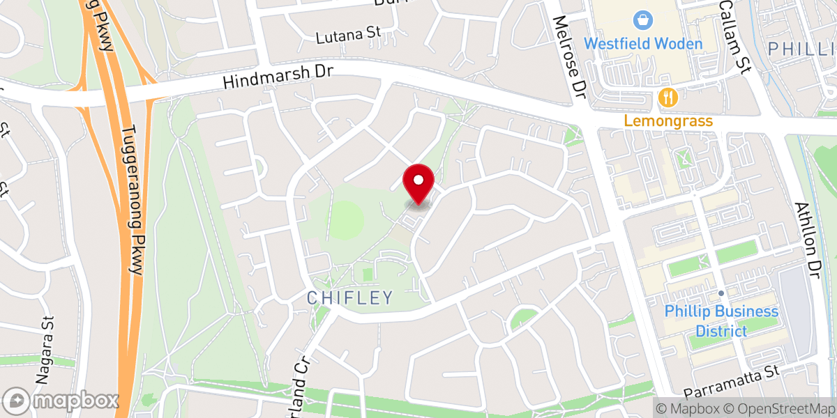 Map showing location of Calvary Chapel United Pentecostal Church Canberra