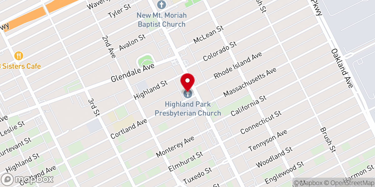 Map showing location of Park United Presbyterian Church