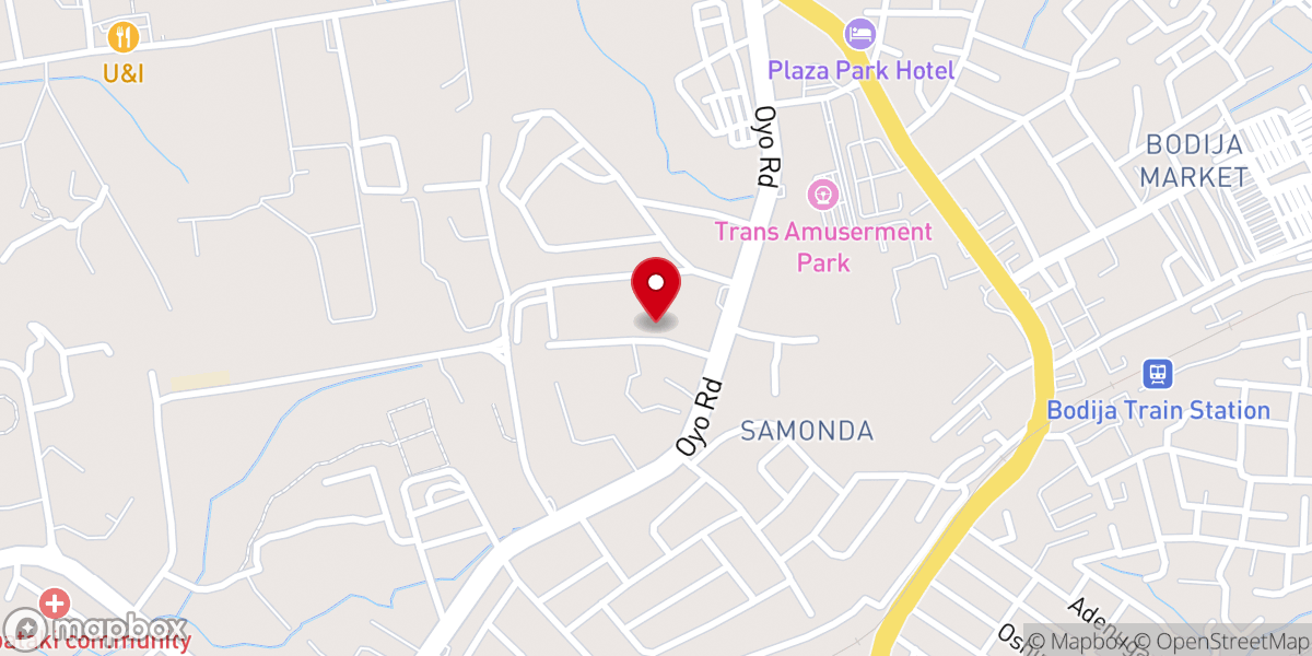 Map showing location of Christ Embassy Ibadan North