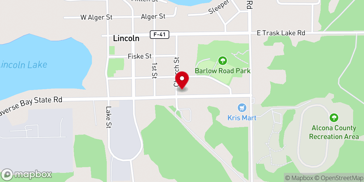 Map showing location of Trinity Lutheran Church
