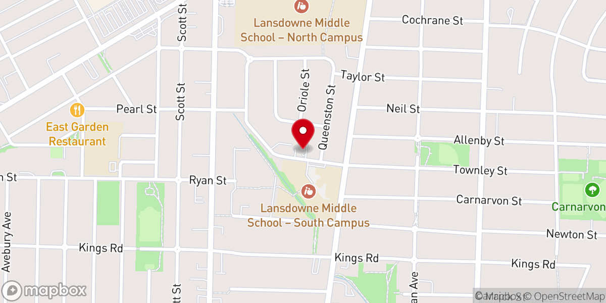 Map showing location of Victoria Alliance Church