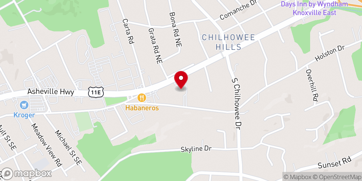 Map showing location of Eastminster Presbyterian Church