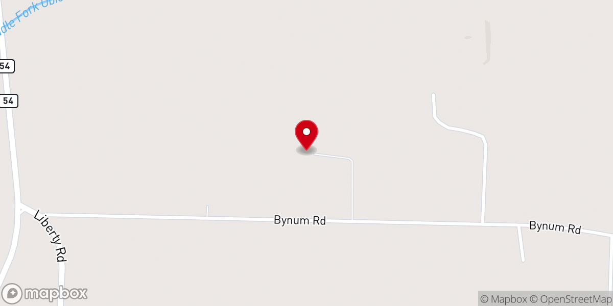 Map showing location of Beech Grove Gospel Church