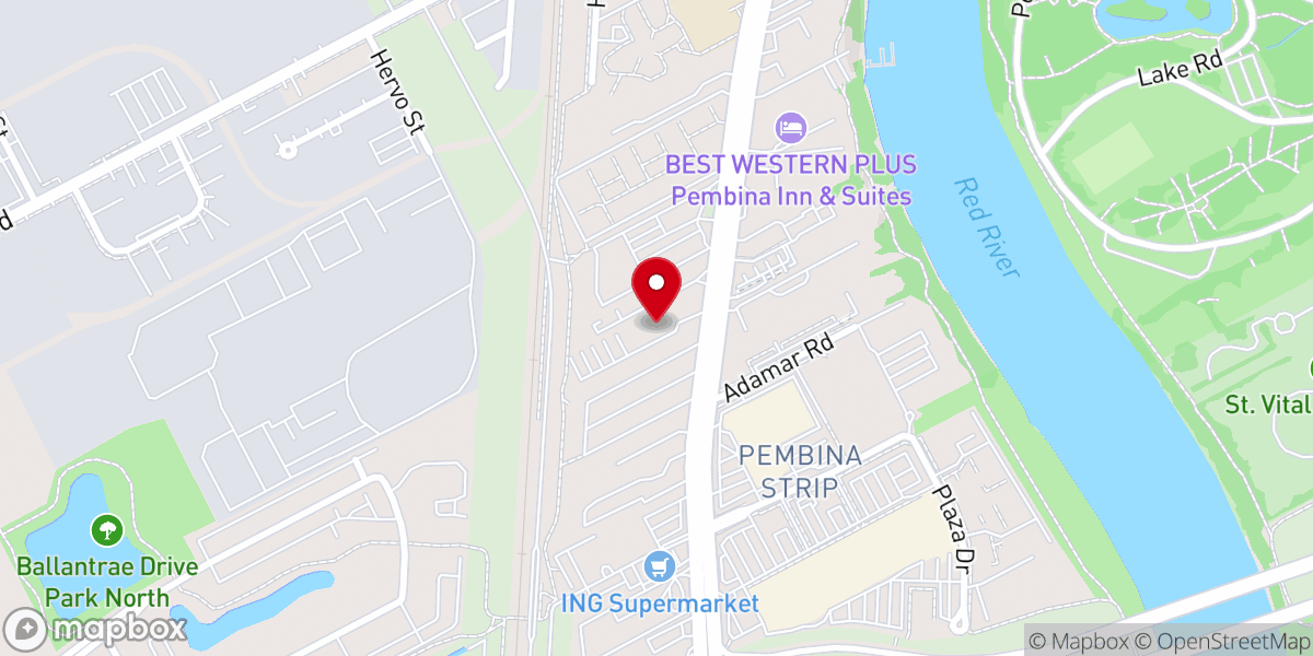 Map showing location of Fort Garry Mennonite Brethren Church