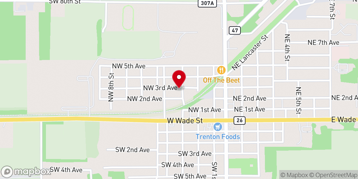 Map showing location of Westside Church of Christ