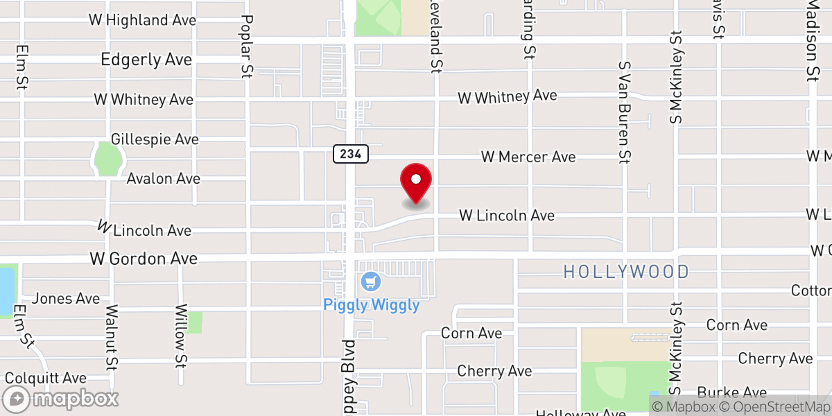 Map showing location of Mt Mariah Free Will Baptist Church