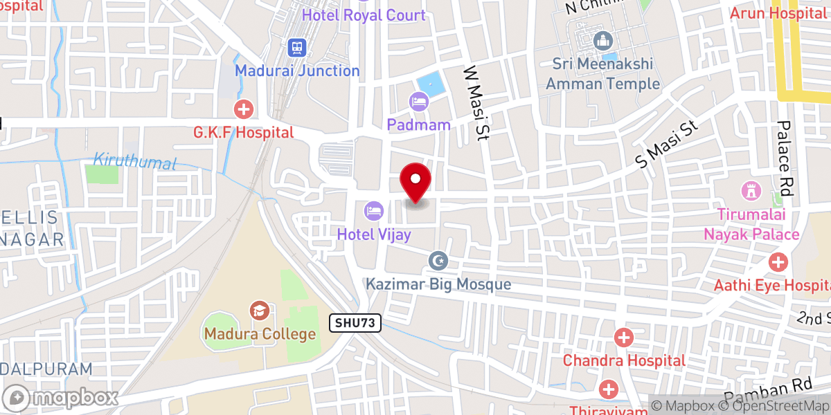 Map showing location of Arulmigu Koodal Azhagar Temple
