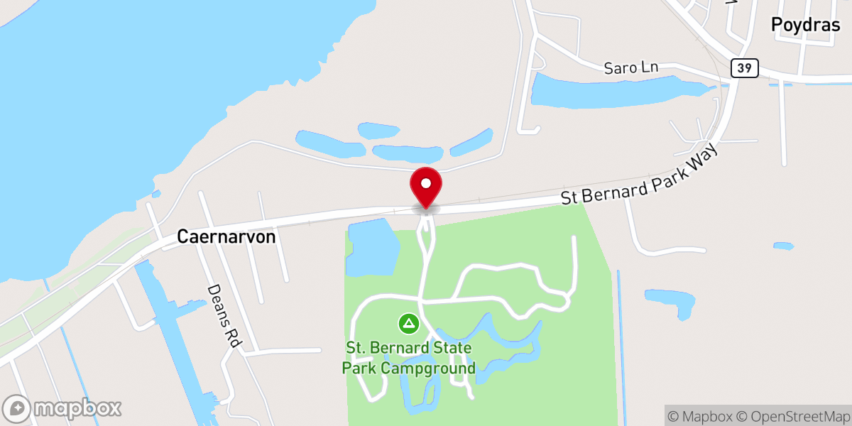 Map showing location of St. Bernard State Park