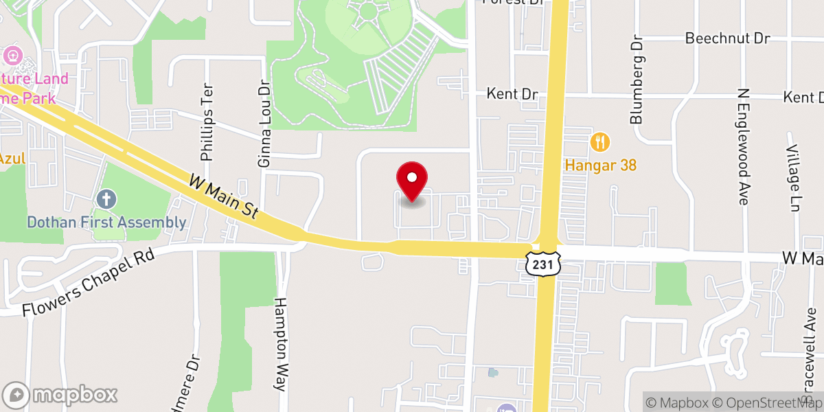 Map showing location of First Presbyterian Church