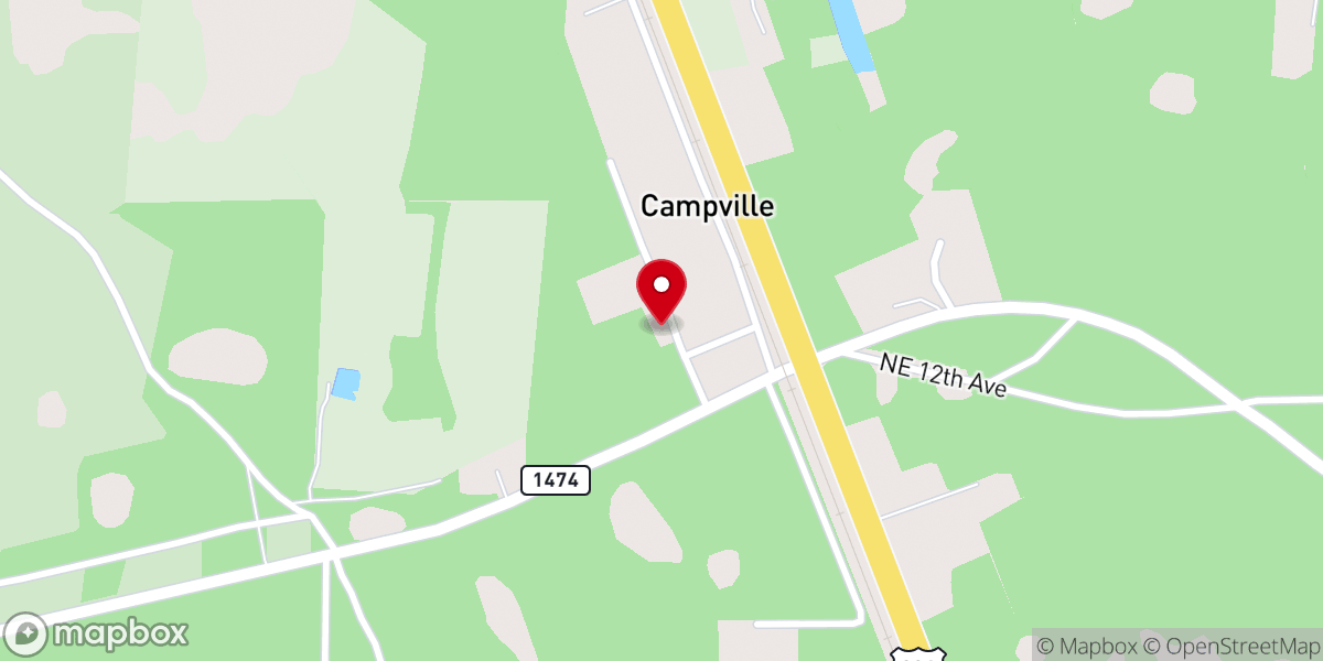 Map showing location of Hope Fellowship Baptist Church