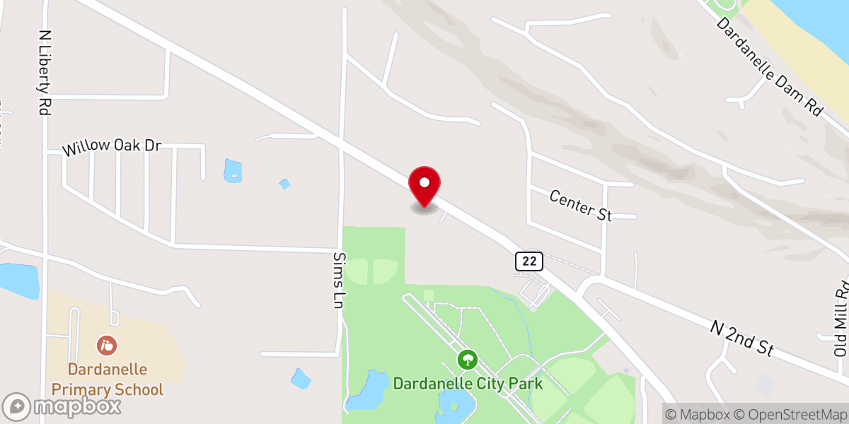 Map showing location of Northeast Yell Co Water Association