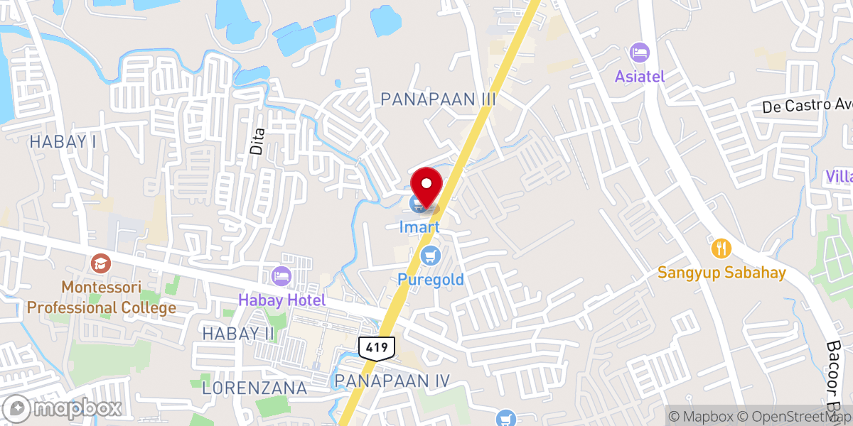 Map showing location of Tabernacle of God - Aguinaldo