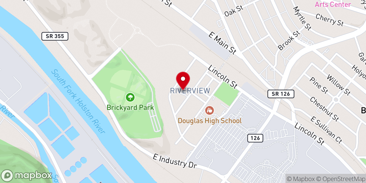 Map showing location of Central Baptist Church