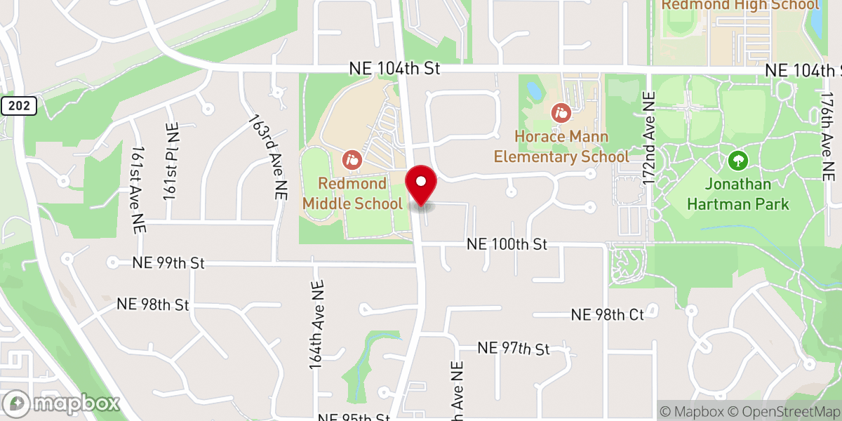 Map showing location of Redmond Presbyterian Church