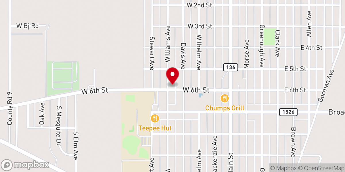 Map showing location of Stinnett Methodist Church