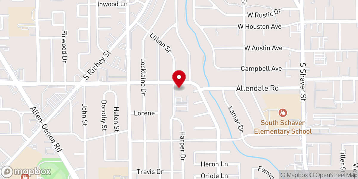 Map showing location of Sunset United Methodist Church