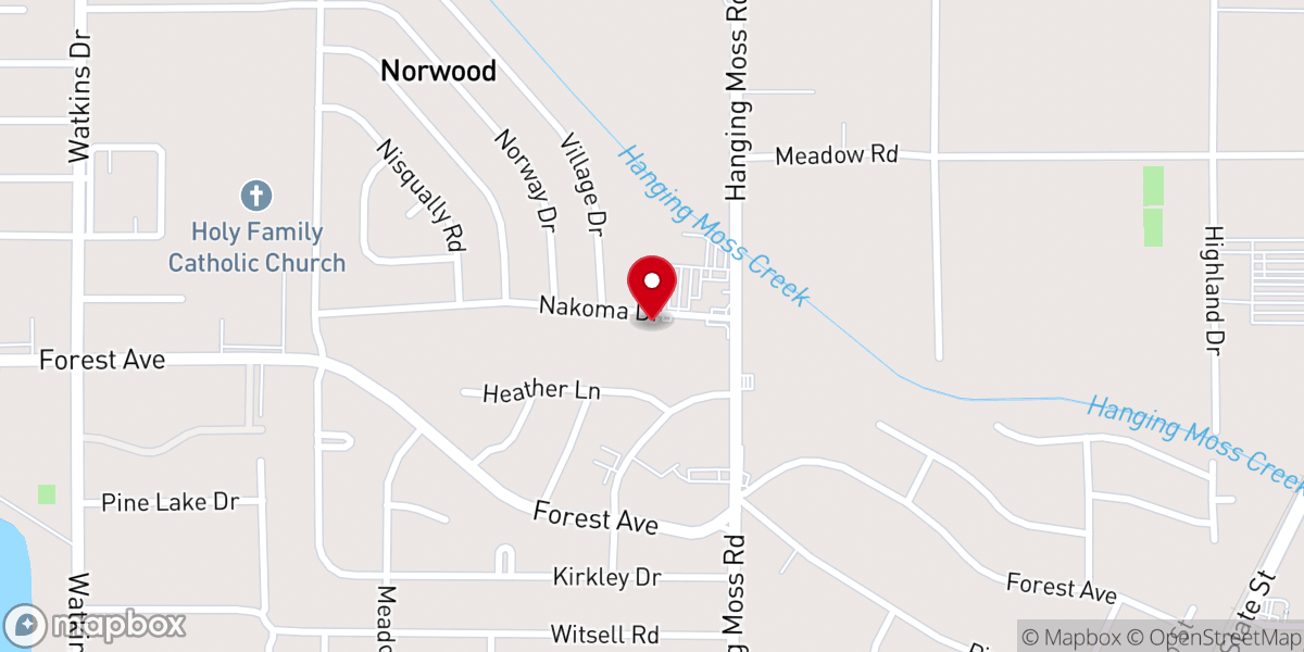 Map showing location of Living Word Christian Center