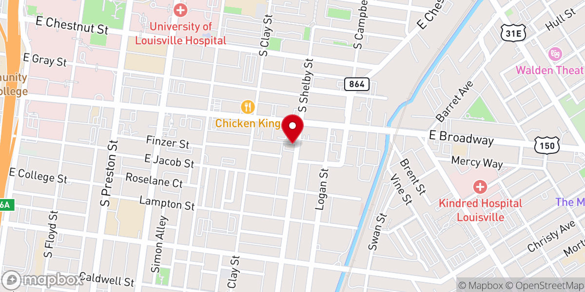 Map showing location of Tabernacle Missionary Baptist Church