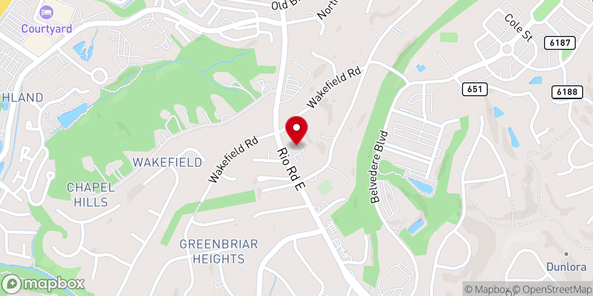 Map showing location of Charlottesville Church of the Brethren