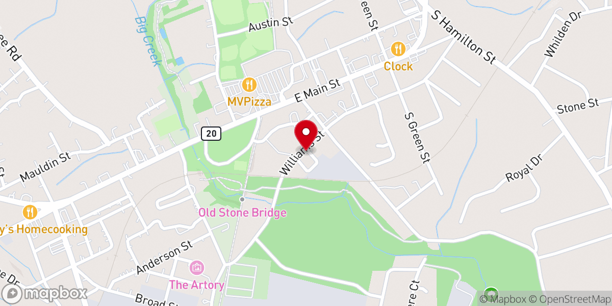 Map showing location of Faith Food Bank