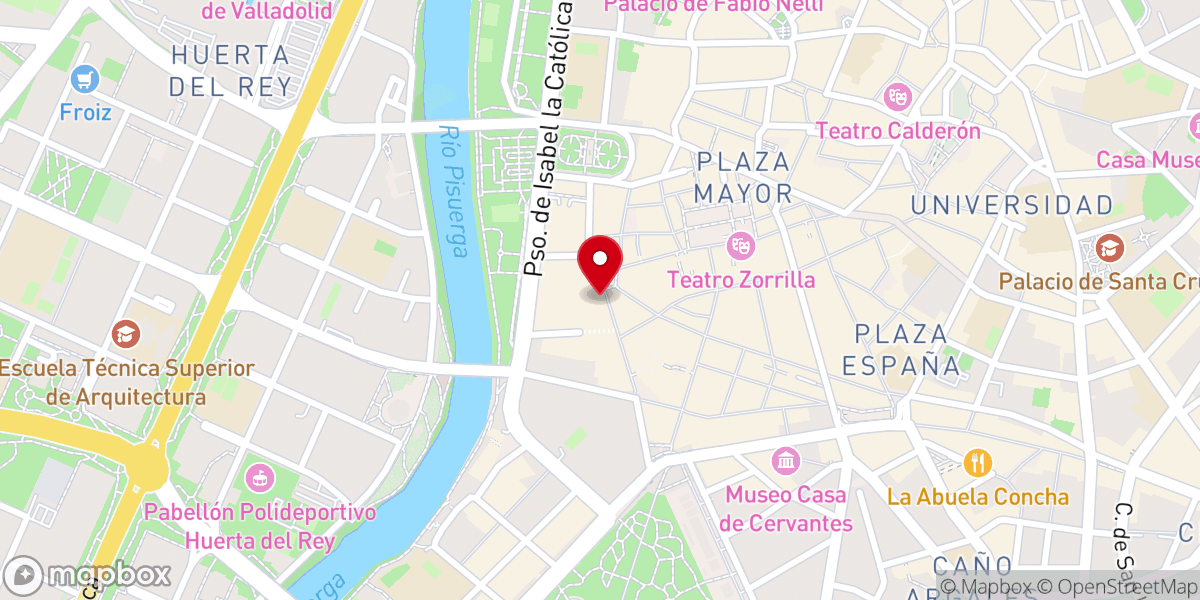 Map showing location of Monasterio de San Joaquín y Santa Ana