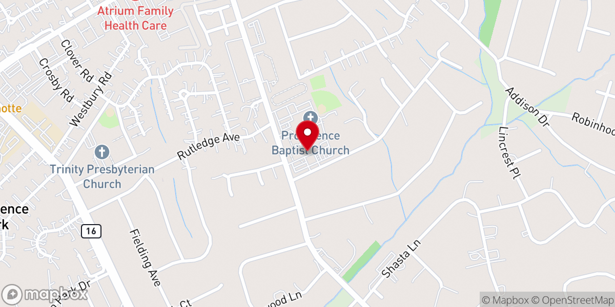 Map showing location of Providence Baptist Church