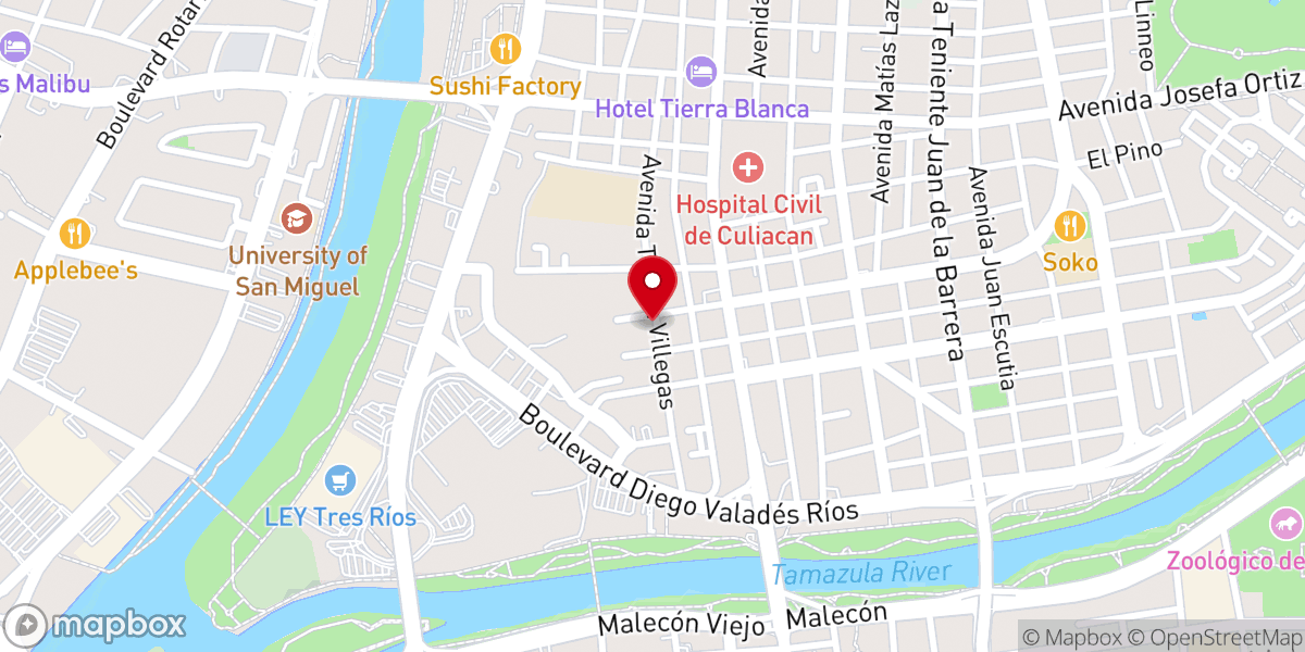 Map showing location of Iglesia Cristiana Vida Divina