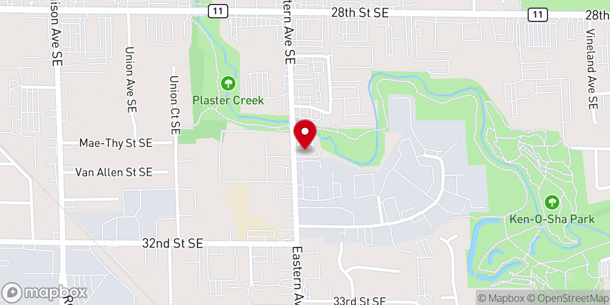 Map showing location of Word of Faith Christian Center