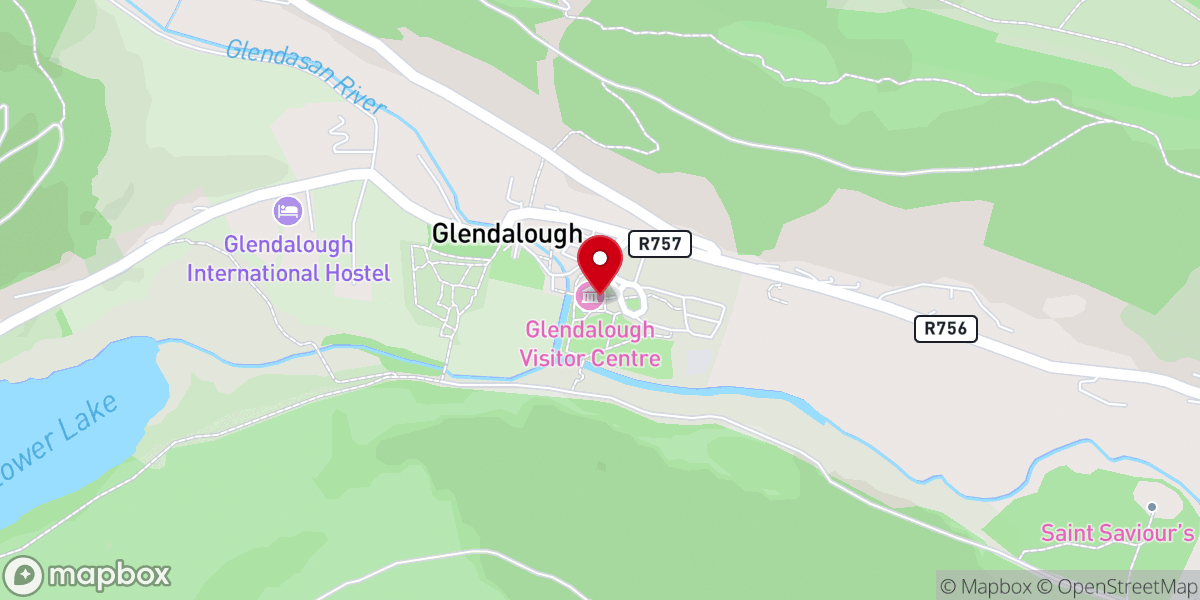 Map showing location of Glendalough Visitor Centre