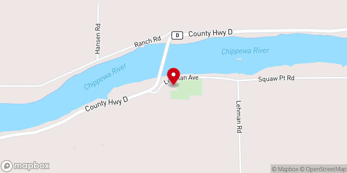 Map showing location of Flambeau Mission Church