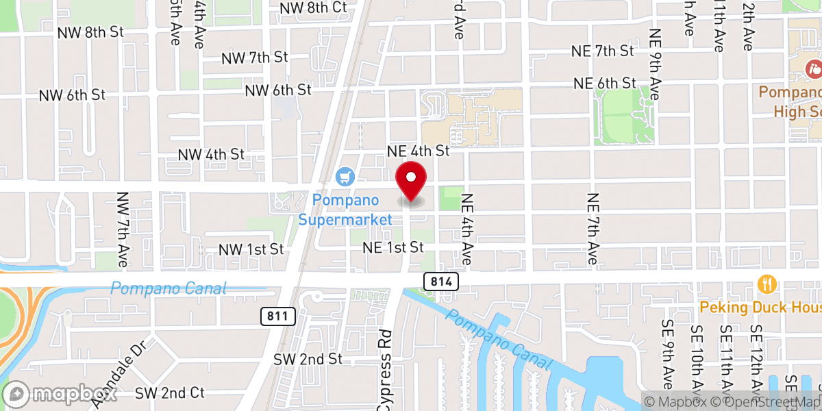 Map showing location of Christ Church Pompano Beach Chapel