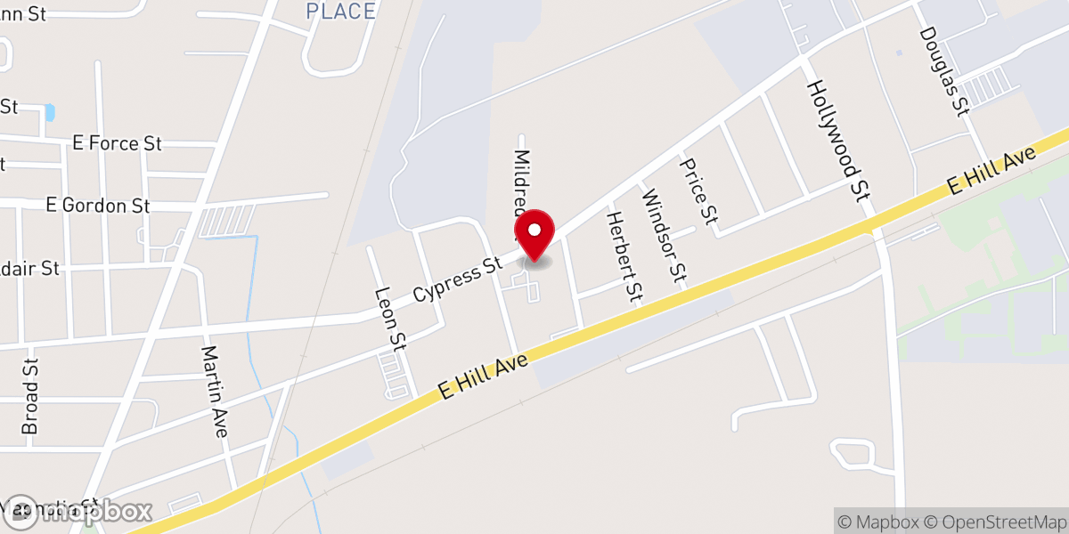 Map showing location of Crossing Jordan Baptist Church