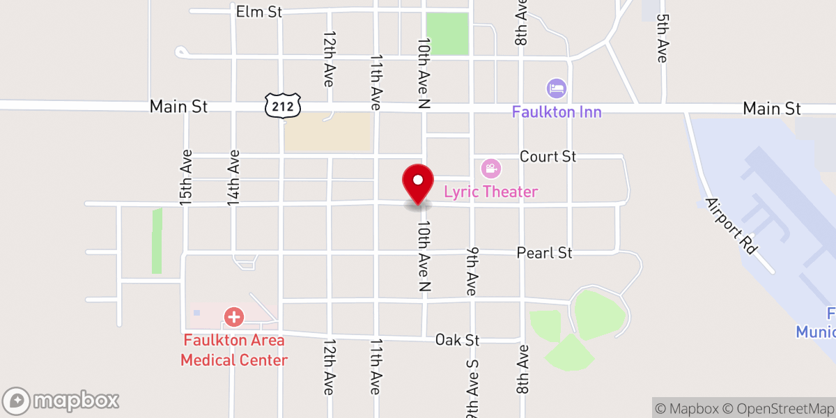 Map showing location of United Church of Faulkton