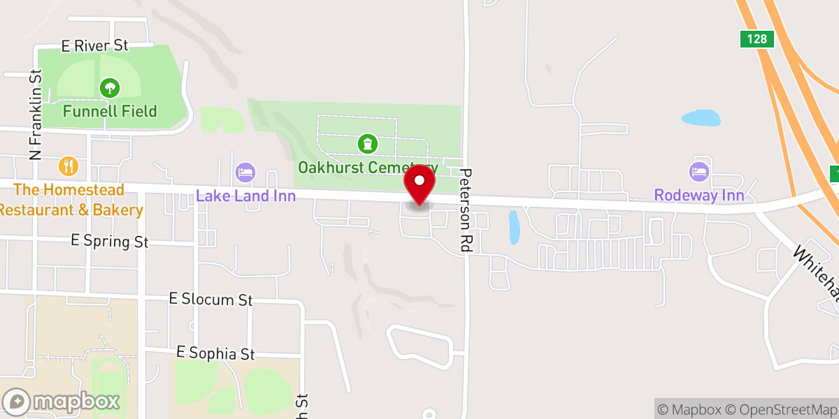 Map showing location of Rivers Rental & Equipment (formerly, White Lake Nursery)