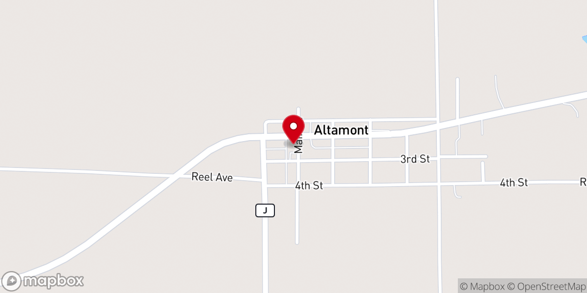 Map showing location of Altamont City Hall