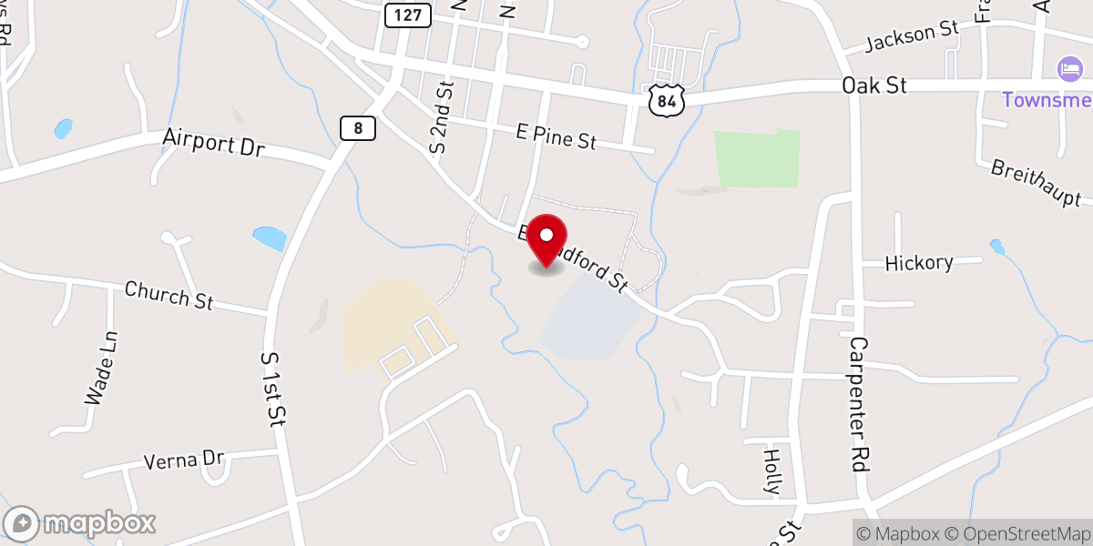 Map showing location of Central Louisiana Technical Community College - Rod Brady Campus
