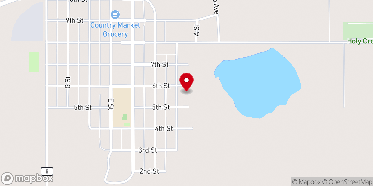 Map showing location of New Hope Church