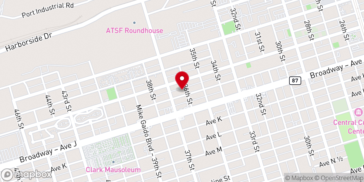 Map showing location of Mt Olive Missionary Baptist Church.