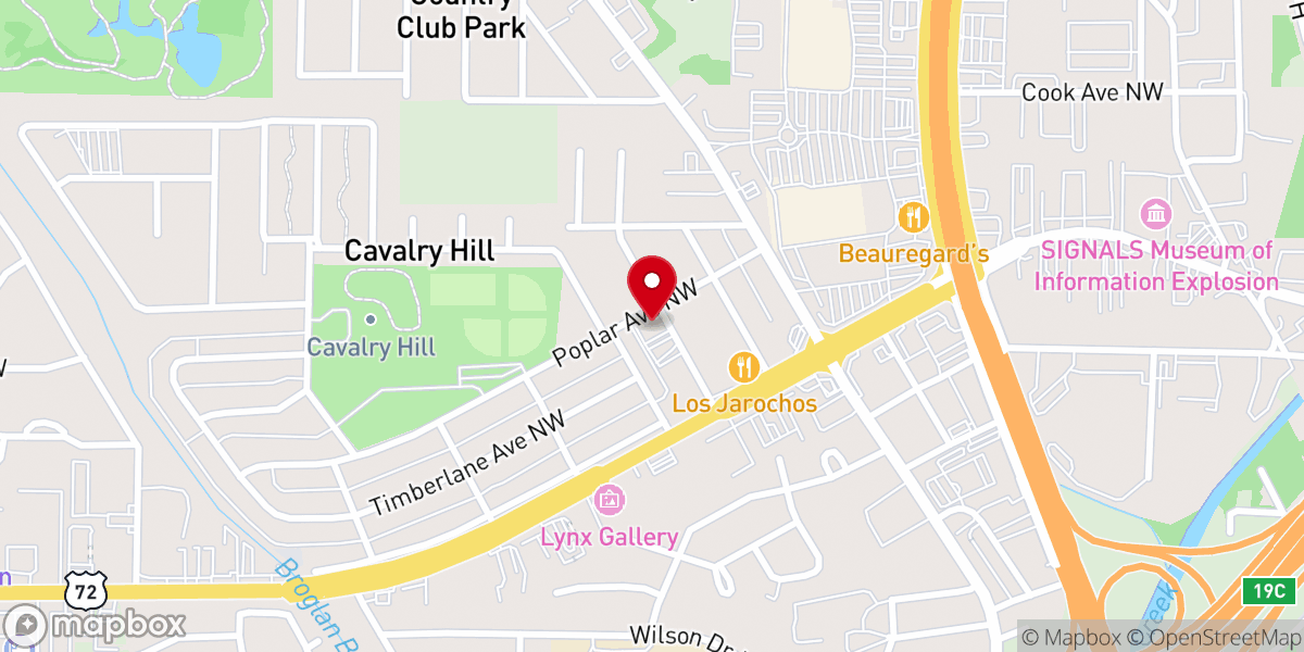 Map showing location of Douglas Tabernacle
