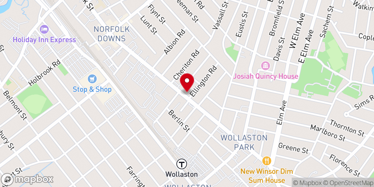 Map showing location of Wollaston Lutheran Church