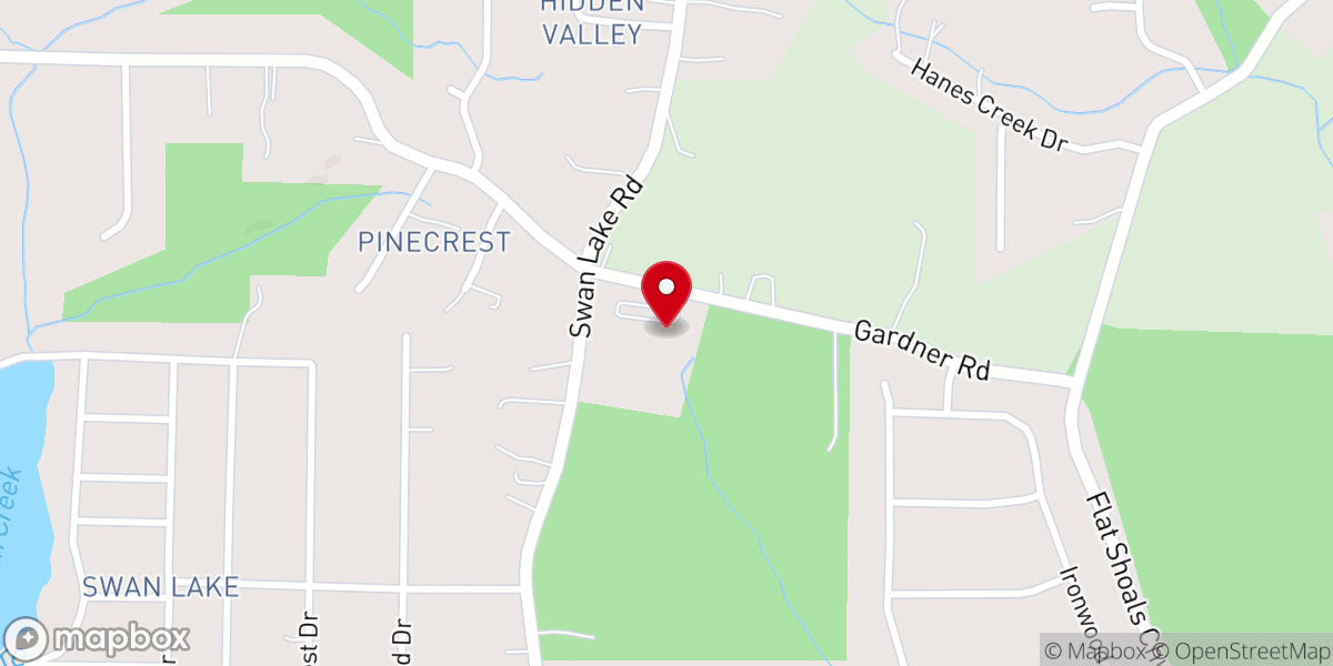 Map showing location of Brushy Knob Baptist Church