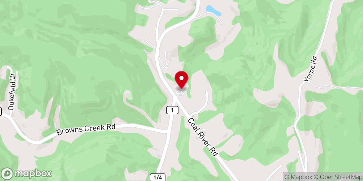 Map showing location of New Hope Baptist Church