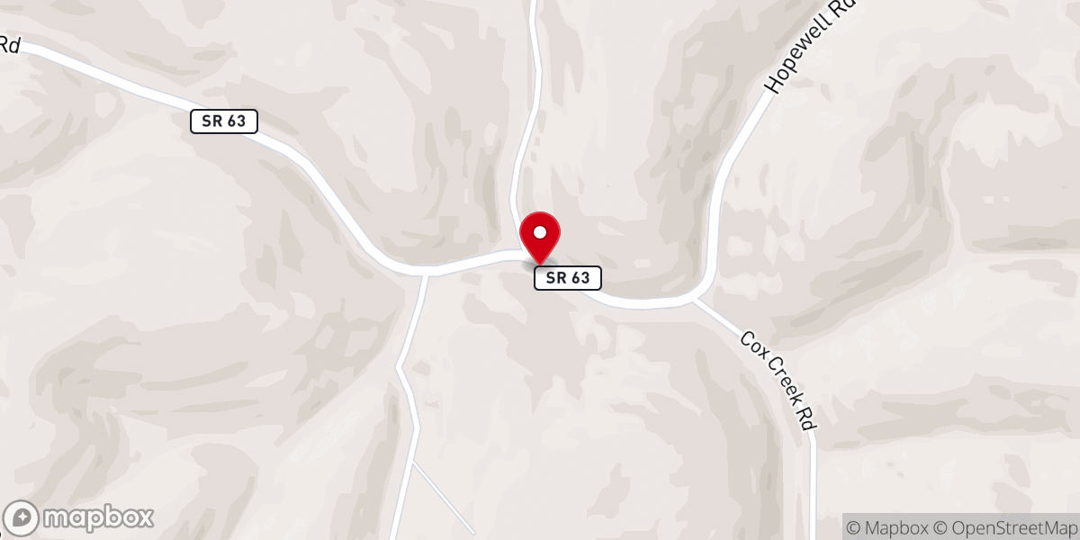 Map showing location of Big Spring Union Baptist Church
