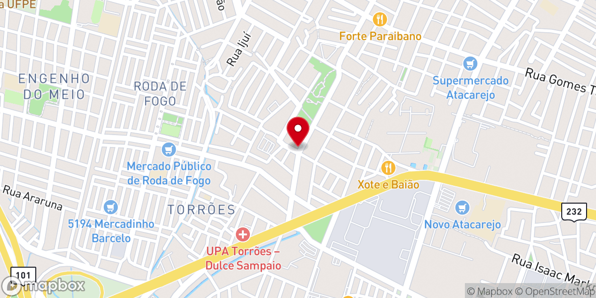 Map showing location of Paróquia de Santo Antônio - Torrões