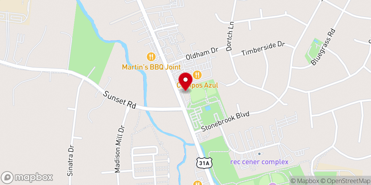 Map showing location of Nolensville Farmer's Market